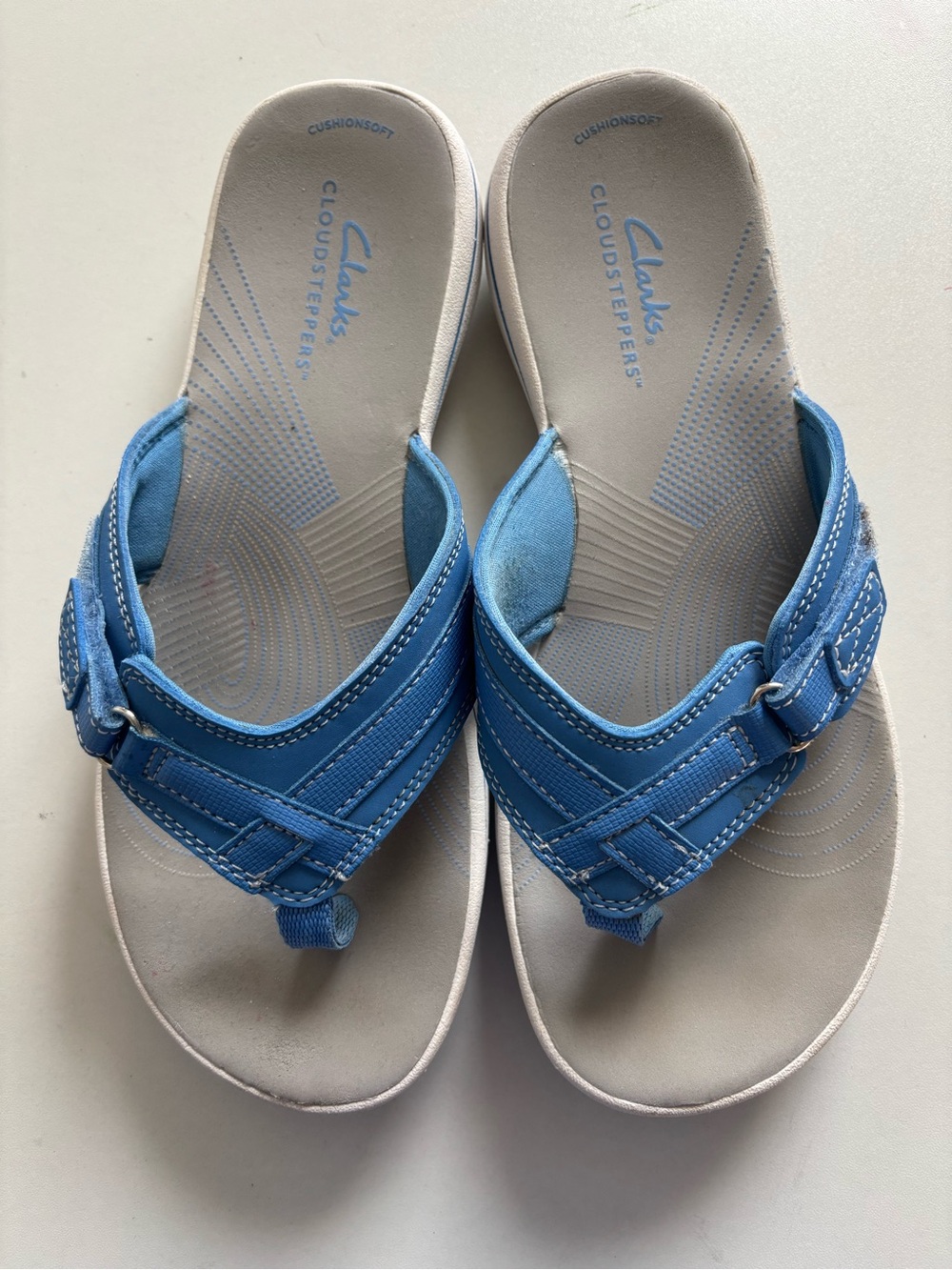 Clarks Cloudsteppers Light Blue Adjustable Sandals
